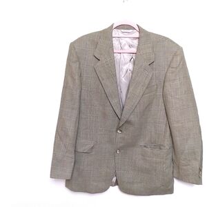 Vintage Harve Benard Tan Glen Plaid Tweed Blazer